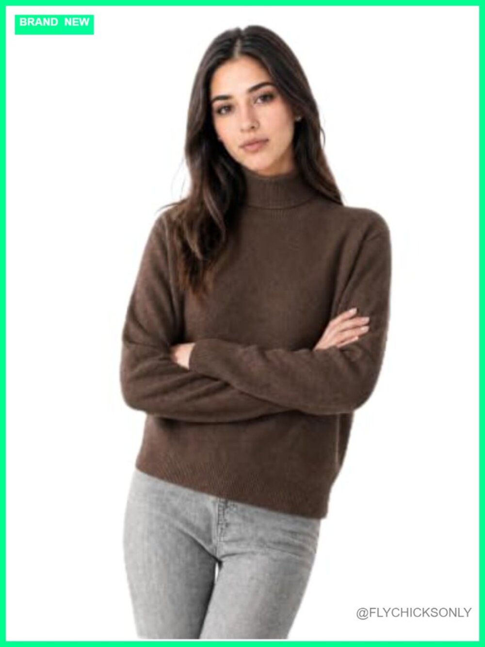 100% Pure Cashmere Turtleneck Sweater Long Sleeve Pullover